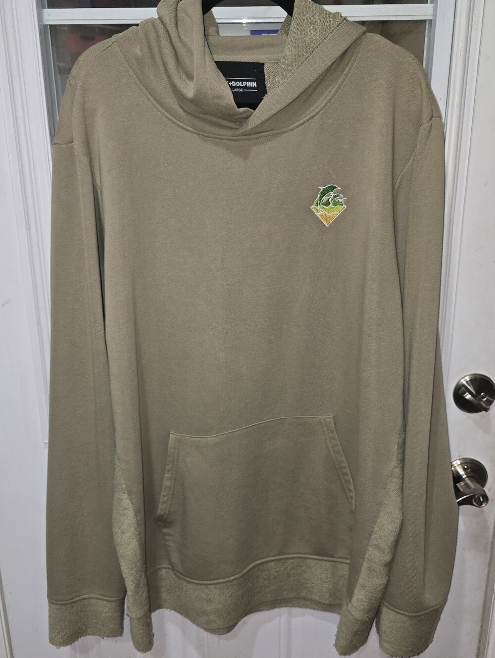 Pink Dolphin Olive Green Men’s Hoodie Sweatshirt Size XL